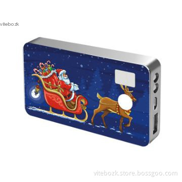 Novelty Christmas Gift Portable Phone Charger 4000mAh with Torch